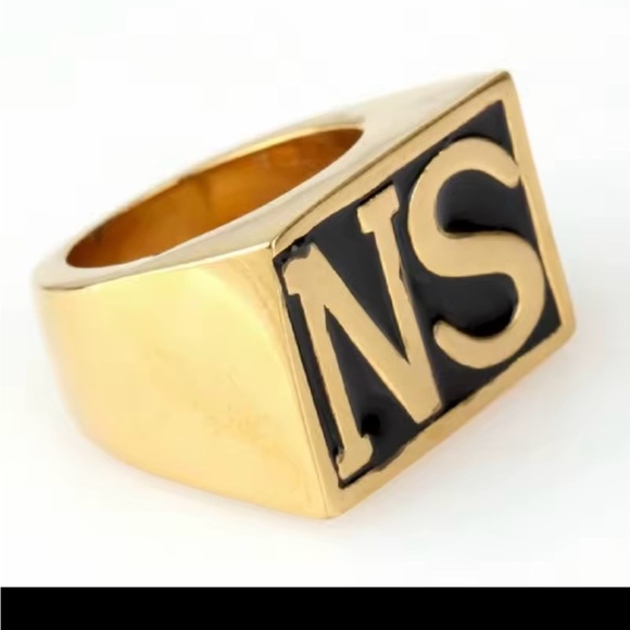 Jax Original “NS” Gold and Black Signet Ring - Picture 5 of 5
